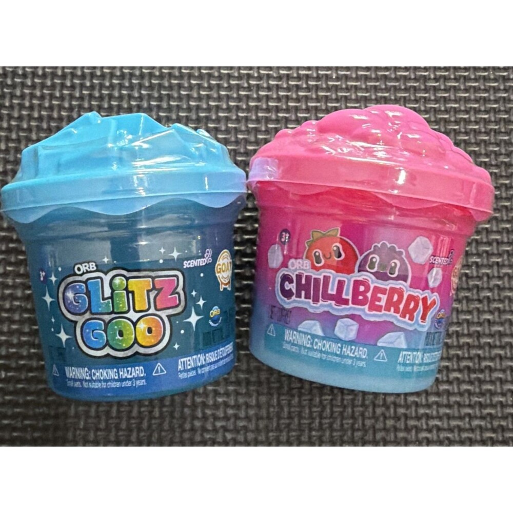 Orb chill berry and Glitz goo Scented Slime Set 3.5oz GOAT Collection 2 Pack